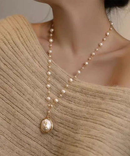 Maddalena - Collana Pendente Nappina Perla Bianca Donna