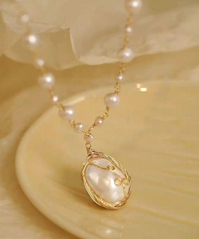 Maddalena - Collana Pendente Nappina Perla Bianca Donna