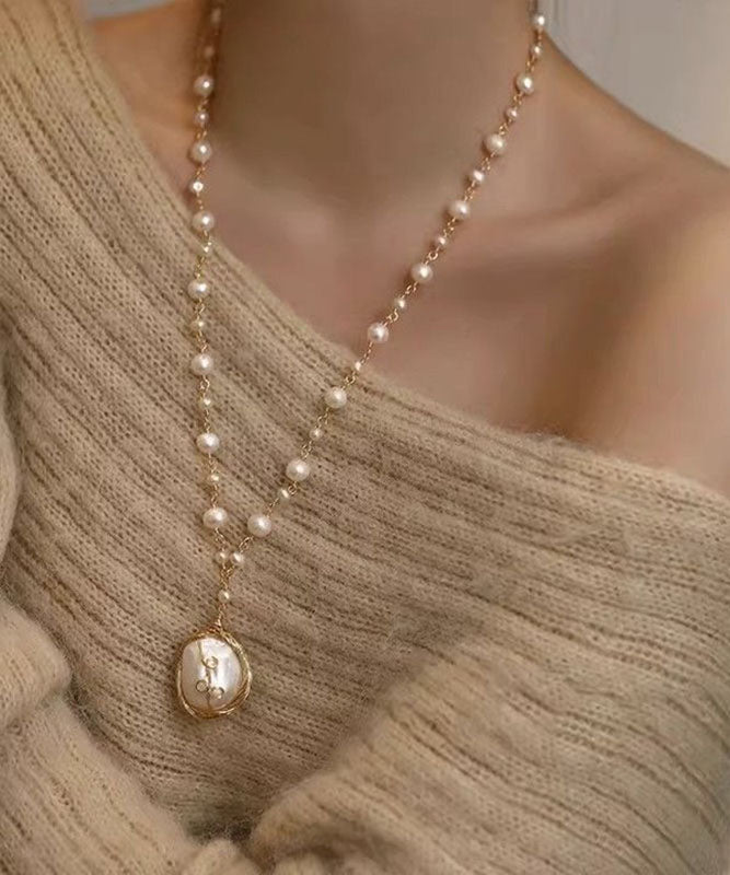 Maddalena - Collana Pendente Nappina Perla Bianca Donna