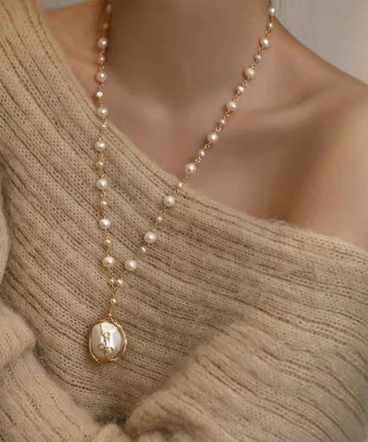 Maddalena - Collana Pendente Nappina Perla Bianca Donna