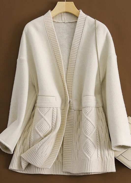 Ignazia - Cappotto Donna Nero Scollo V Patchwork