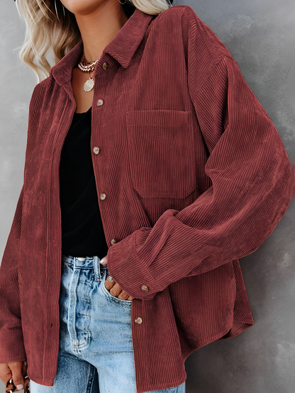 Ines – Giacca in Corda con Bottoni Stile Casual