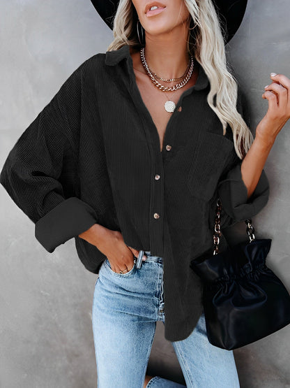 Ines – Giacca in Corda con Bottoni Stile Casual