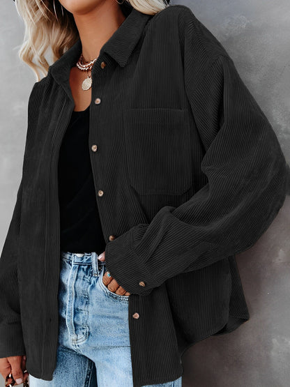 Ines – Giacca in Corda con Bottoni Stile Casual