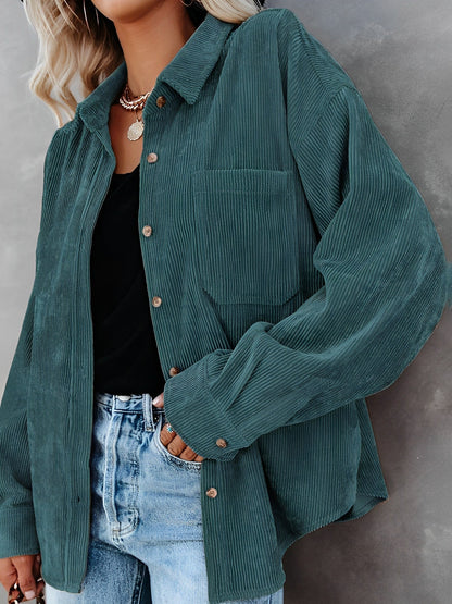 Ines – Giacca in Corda con Bottoni Stile Casual