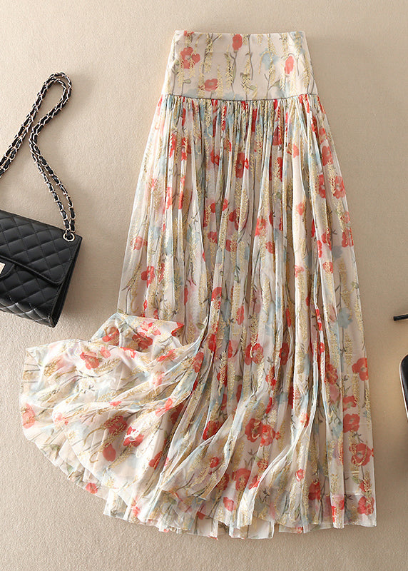 Vittoria - Gonna Tulle Stampata Zip Aderente