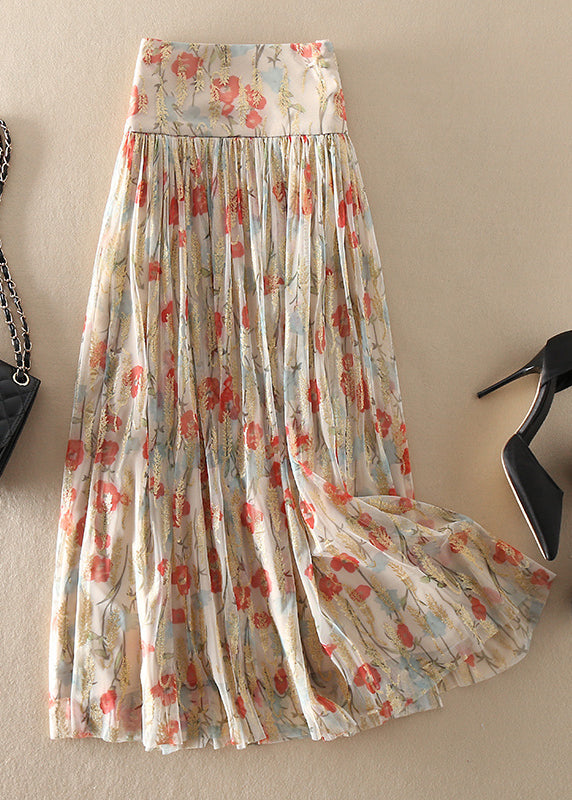 Vittoria - Gonna Tulle Stampata Zip Aderente