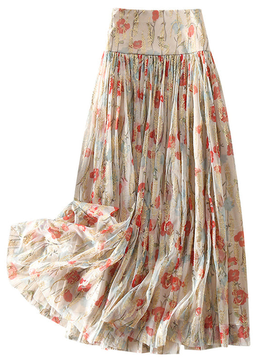 Vittoria - Gonna Tulle Stampata Zip Aderente