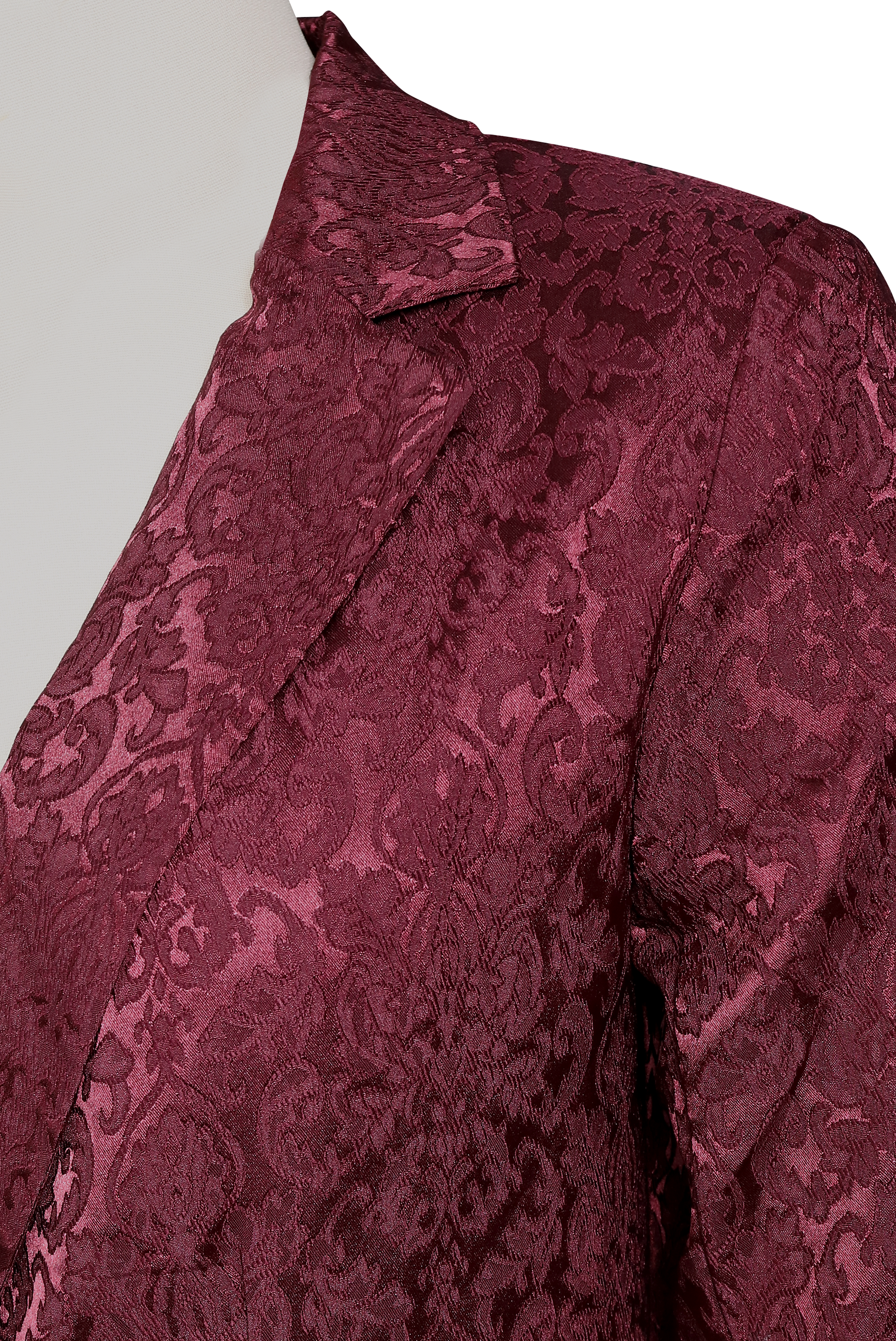 Fortunata - Schicker Weißer Blazer mit roter Rosenstickerei Borgogna
