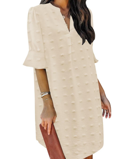 Beatrice – Vestito Casual Con Scollo A V, Volant E Fantasia Floreale