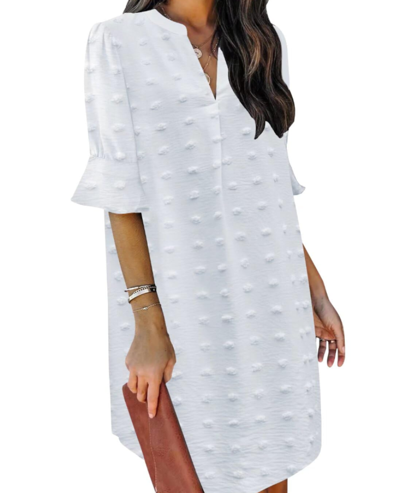 Beatrice – Vestito Casual Con Scollo A V, Volant E Fantasia Floreale