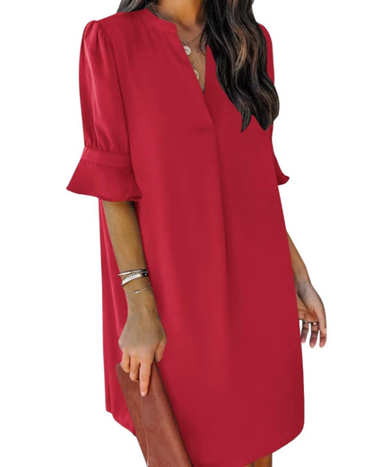 Beatrice – Vestito Casual Con Scollo A V, Volant E Fantasia Floreale