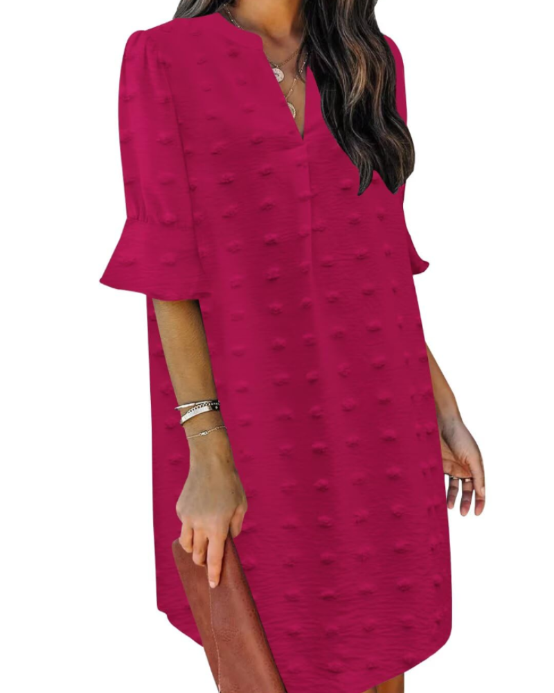 Beatrice – Vestito Casual Con Scollo A V, Volant E Fantasia Floreale
