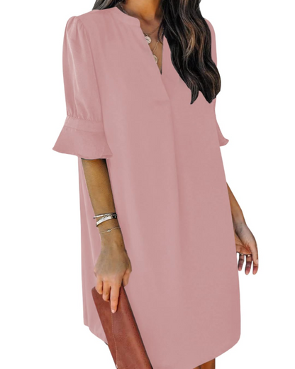 Beatrice – Vestito Casual Con Scollo A V, Volant E Fantasia Floreale