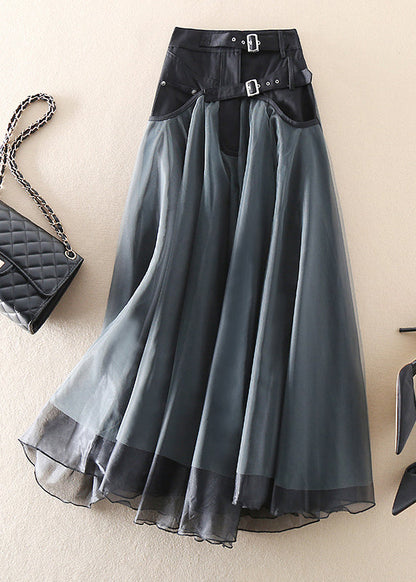 Vanessa - Gonna Tulle Patchwork Grigio Francese Donna Primaverile
