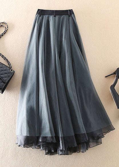 Vanessa - Gonna Tulle Patchwork Grigio Francese Donna Primaverile
