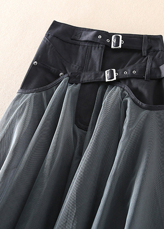 Vanessa - Gonna Tulle Patchwork Grigio Francese Donna Primaverile