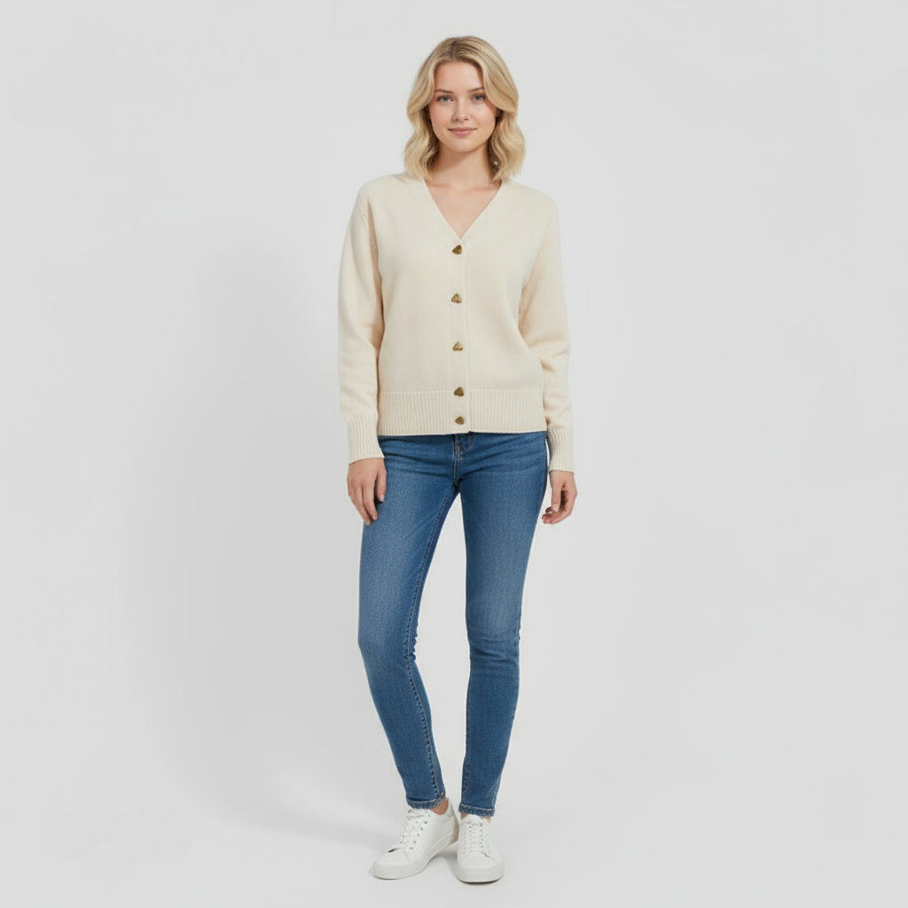 Jolanda – Pullover Donna in Lana Pura con Bottoni