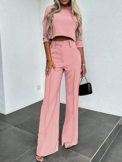 Gabriela - Set Due Pezzi Di Tendenza Per Donna Rosa