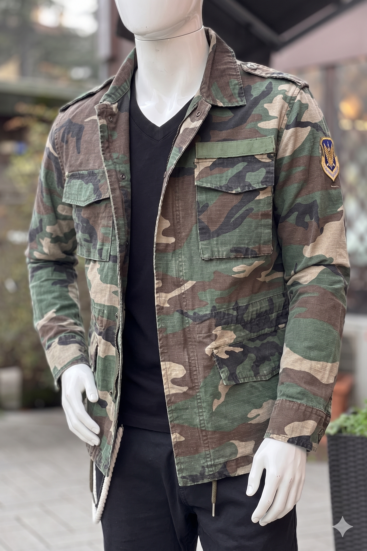 Donato - Mimetica Zip Bottone Uomo Casual