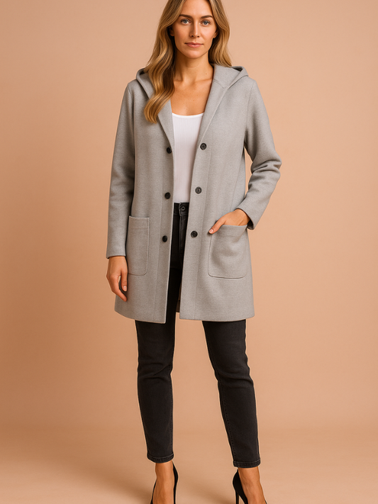Anita - Giacca trench casual da donna con cappuccio e vestibilità ampia