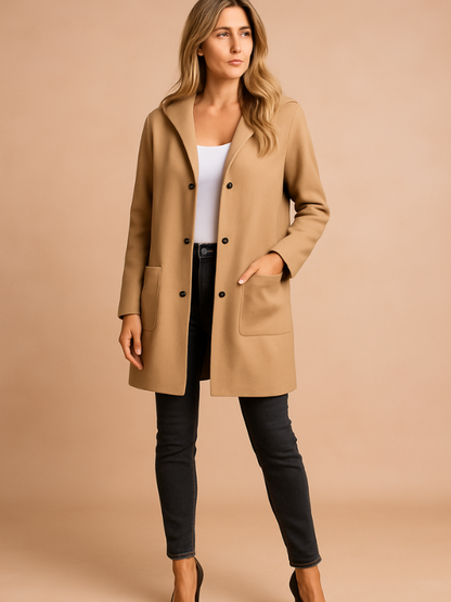 Anita - Giacca trench casual da donna con cappuccio e vestibilità ampia