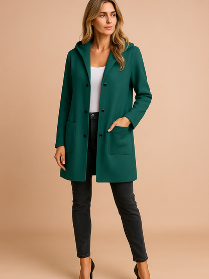 Anita - Giacca trench casual da donna con cappuccio e vestibilità ampia