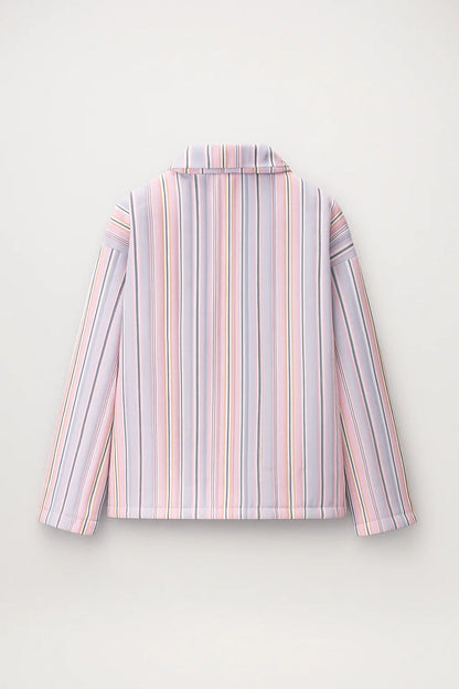 Vittoria - Giacca a righe con zip e tasche frontali dal design moderno