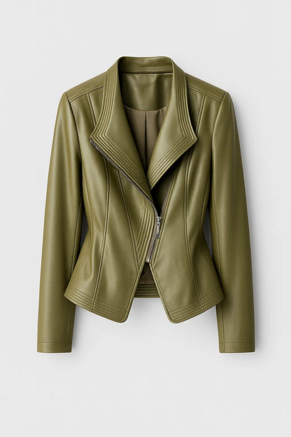 Veronica - Giacca corta sartoriale con zip asimmetrica e vestibilità impeccabile
