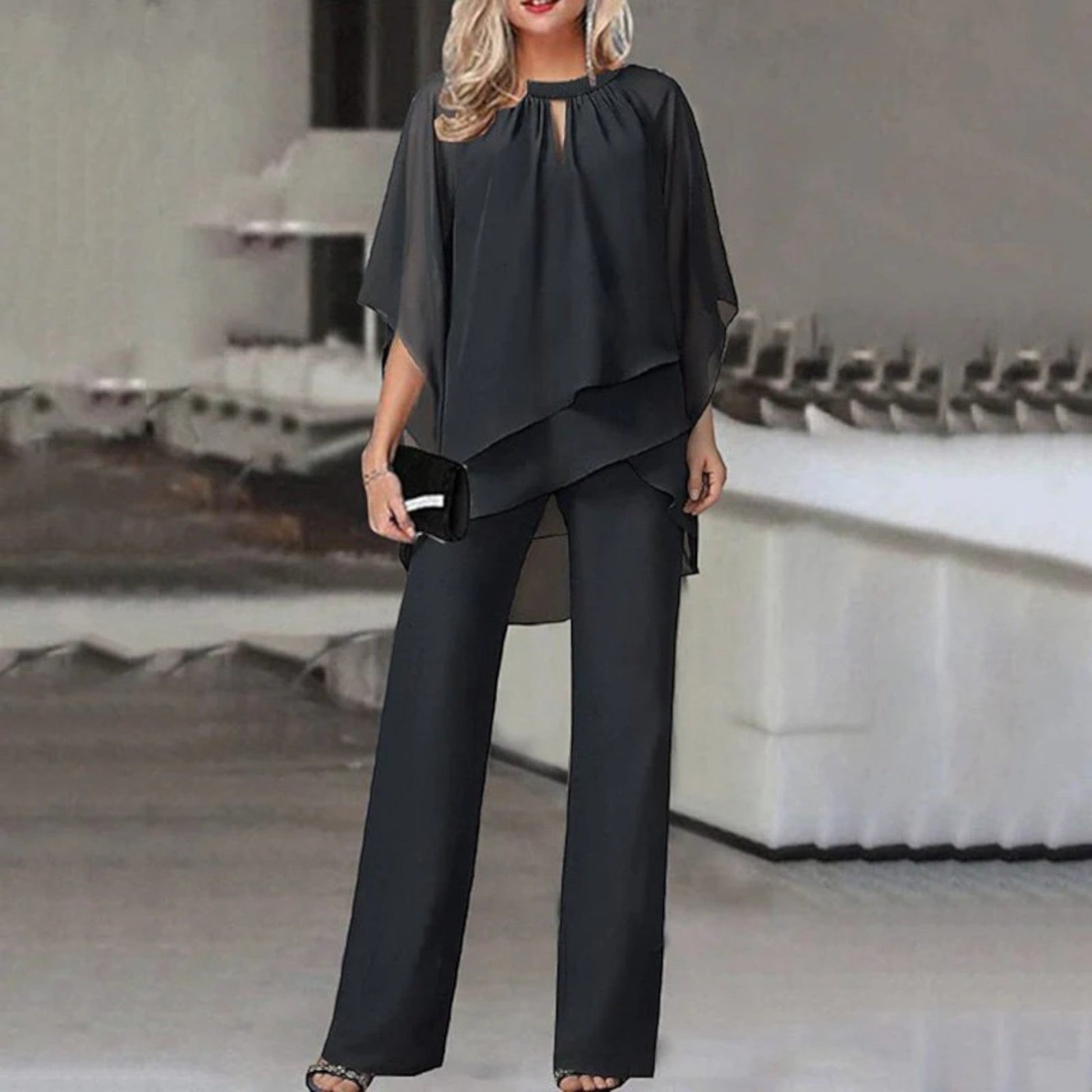 Giacinta - Completo Due Pezzi Elegante Per Donna Nero
