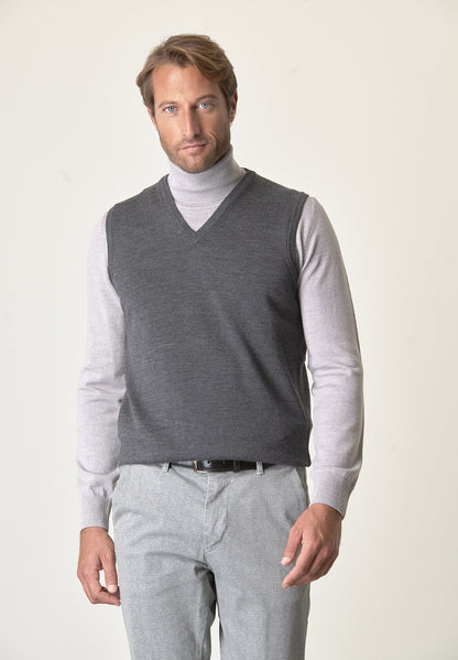 Tommio - Gilet Grigio Scuro Elegante Da Uomo