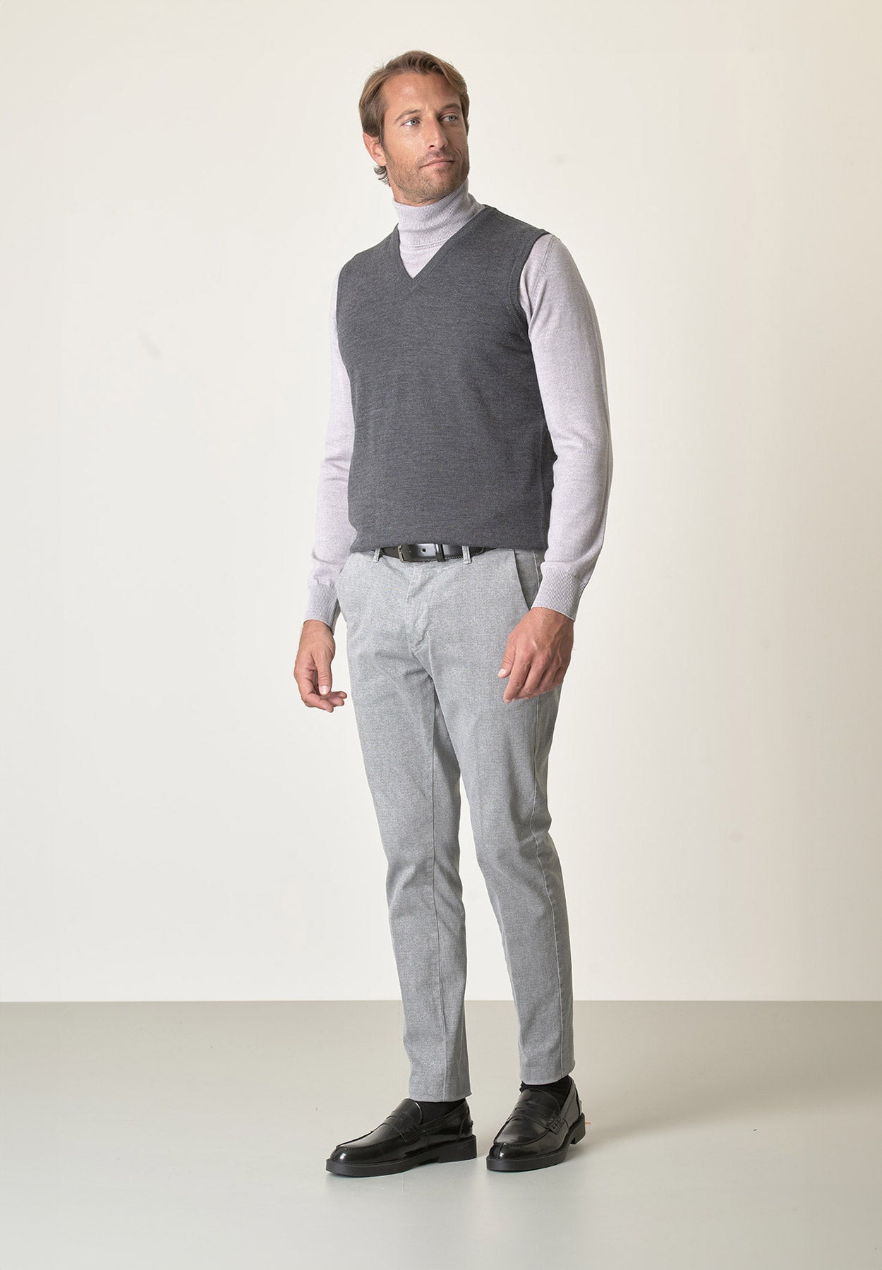 Tommio - Gilet Grigio Scuro Elegante Da Uomo