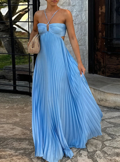 Giselda – Abito Lungo Elegante dallo Stile Moderno Blu
