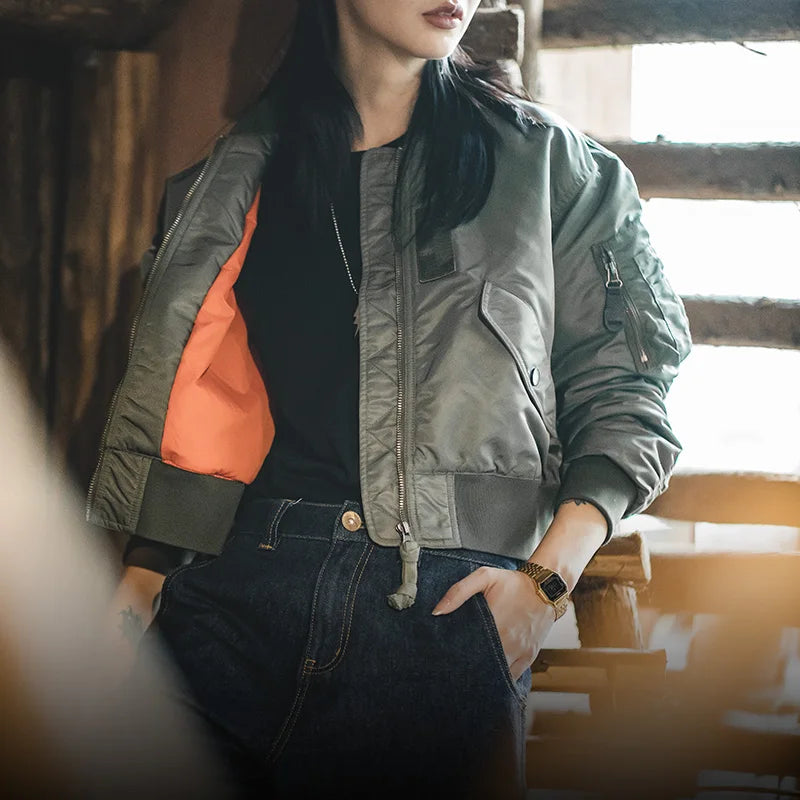Gianna - Giubbotto bomber da donna con zip e tasche
