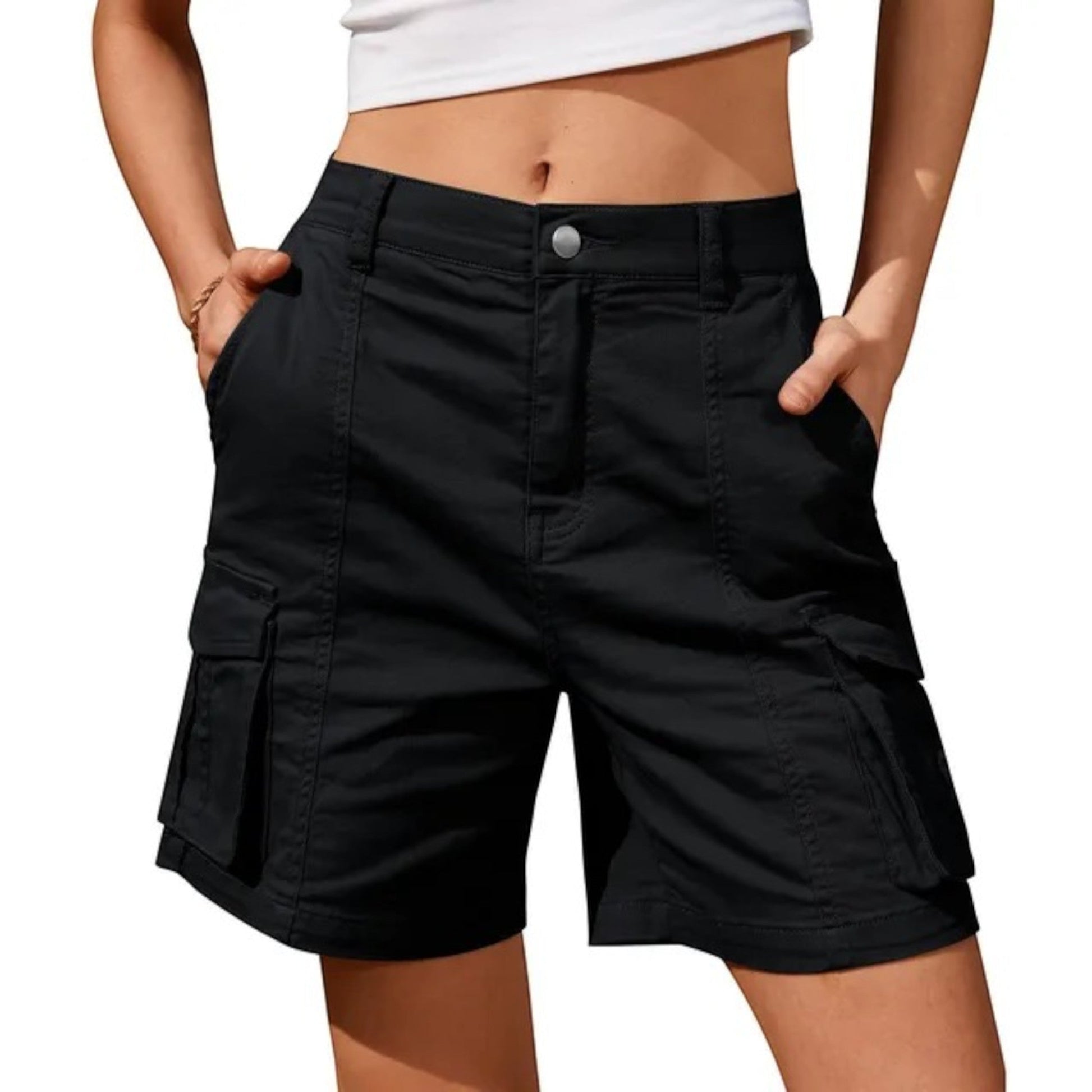 Giulietta - Pantaloncini Cargo Comodi Da Donna Nero