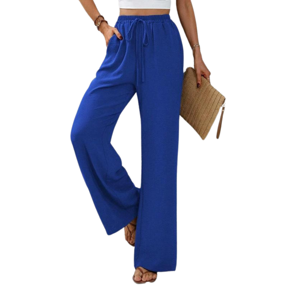 Giuseppina - Pantaloni a Gamba Larga per Donna Blu