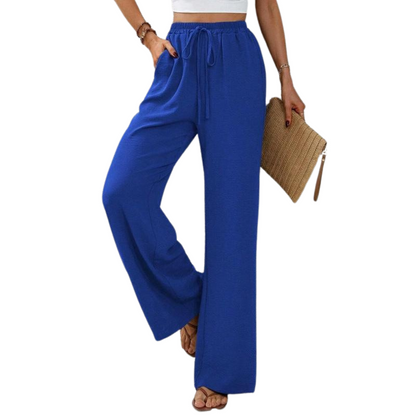 Giuseppina - Pantaloni a Gamba Larga per Donna Blu