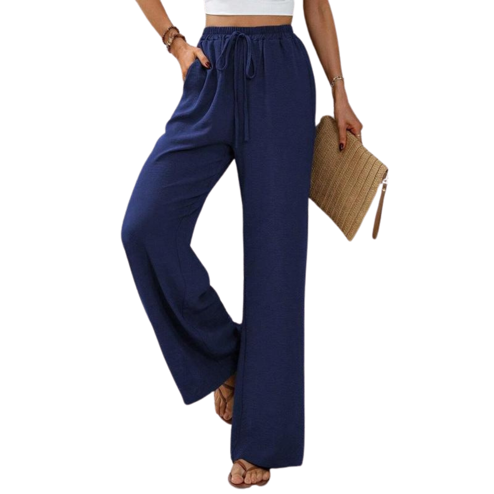 Giuseppina - Pantaloni a Gamba Larga per Donna Blu marino