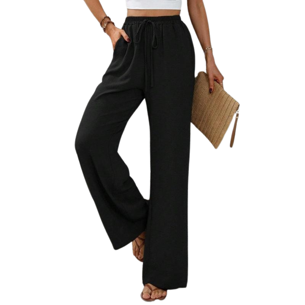 Giuseppina - Pantaloni a Gamba Larga per Donna Nero