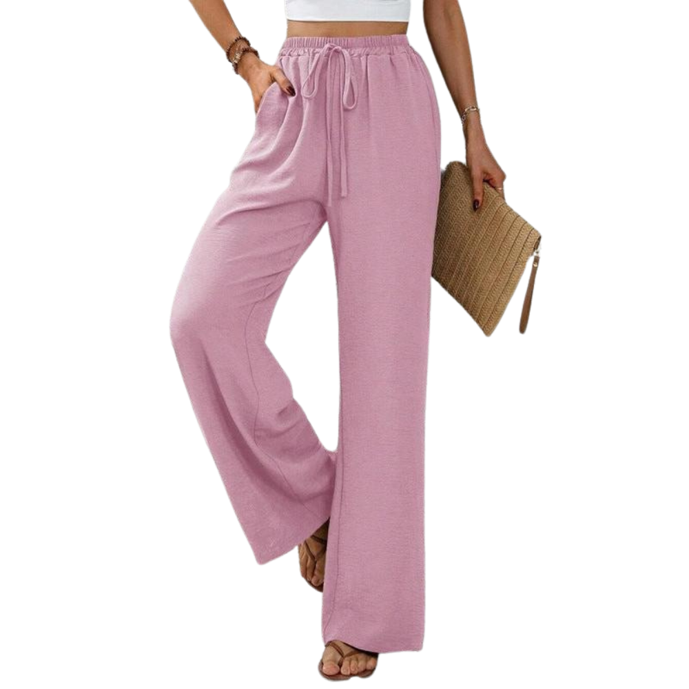 Giuseppina - Pantaloni a Gamba Larga per Donna Rosa