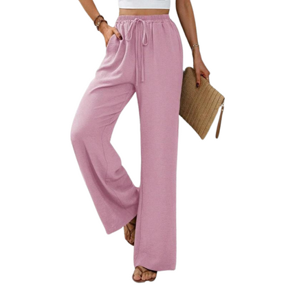 Giuseppina - Pantaloni a Gamba Larga per Donna Rosa