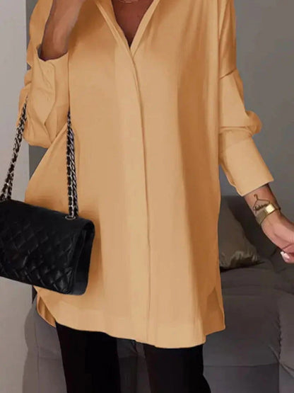 Grazia - Camicia Chic Da Donna A Maniche Lunghe Giallo