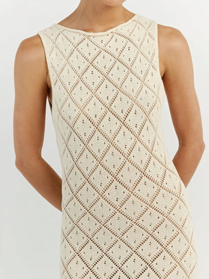 Greta – Abito Maxi Senza Maniche Maglia Aperta 2
