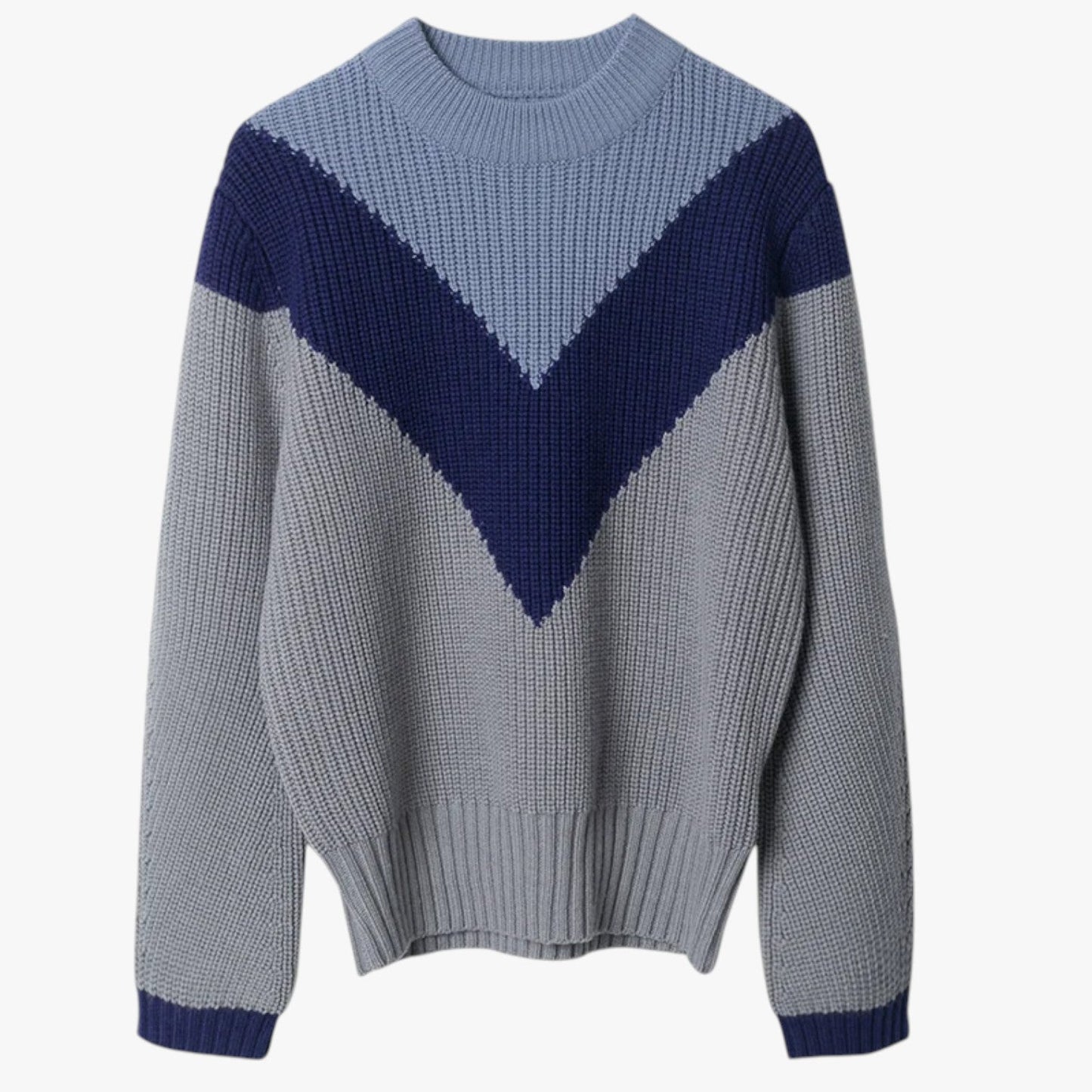 Janine – Maglione in Alpaca Blu a Maglia Grossa