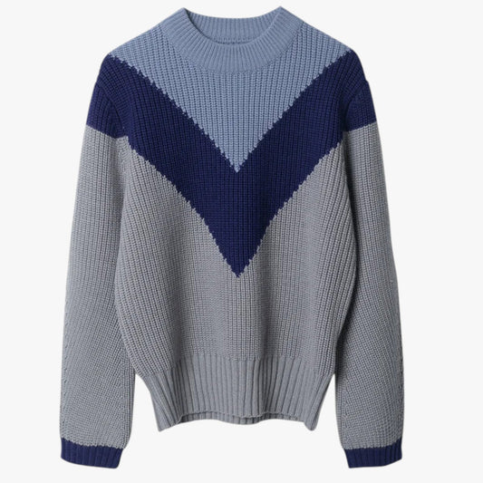 Janine – Maglione in Alpaca Blu a Maglia Grossa