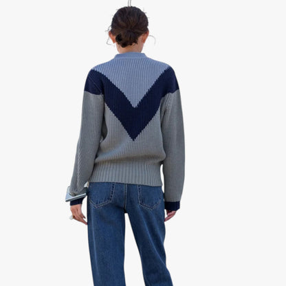 Janine – Maglione in Alpaca Blu a Maglia Grossa