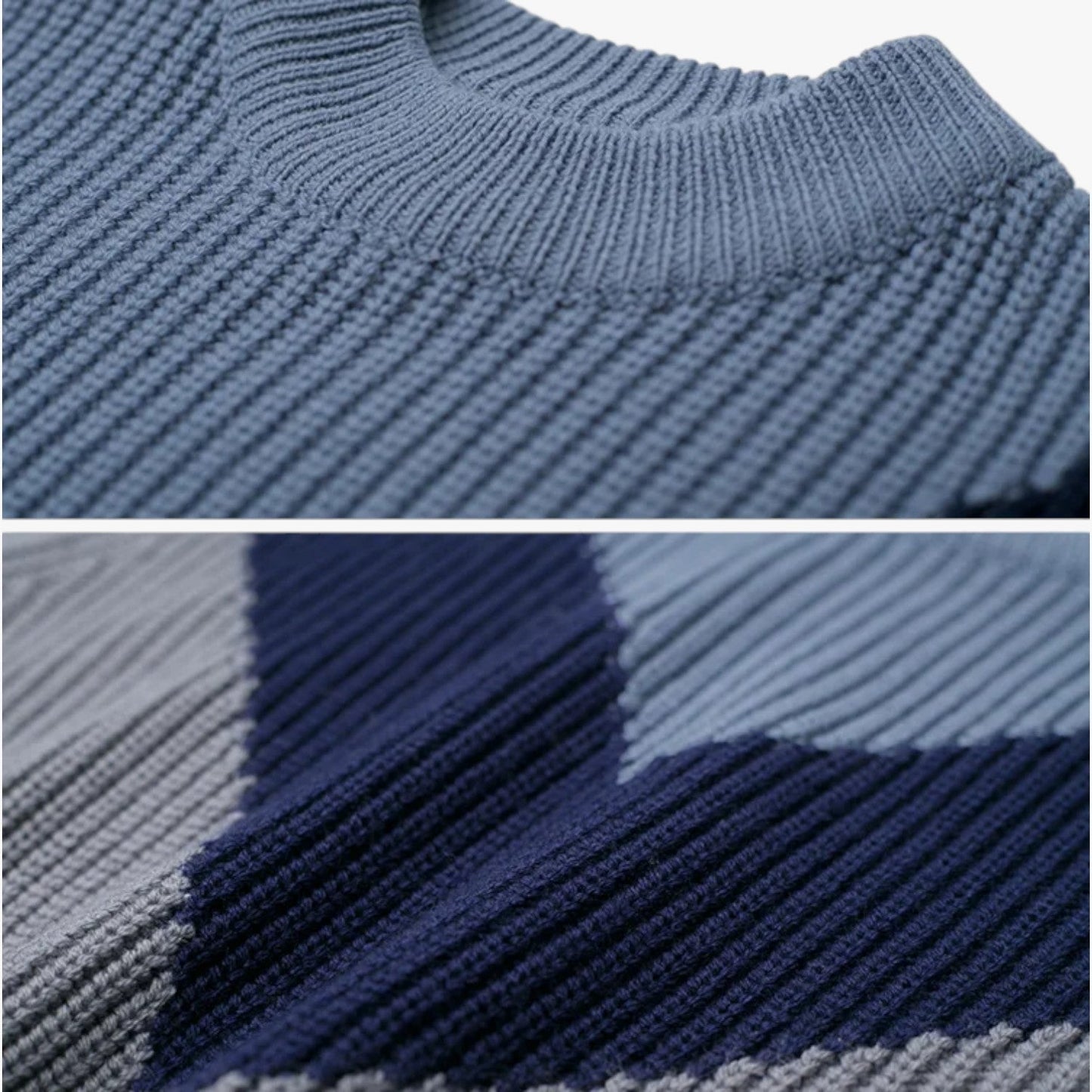 Janine – Maglione in Alpaca Blu a Maglia Grossa