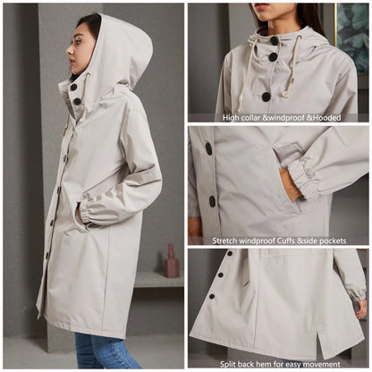 Anabella – Trench Coat Antivento con Cappuccio Donna