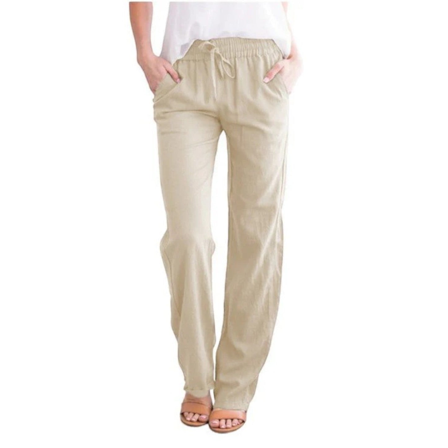 Hadea - Pantaloni Estivi Comodi Da Donna Albicocca