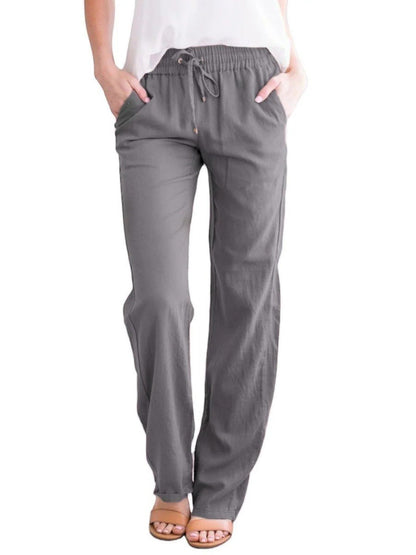Hadea - Pantaloni Estivi Comodi Da Donna Grigio